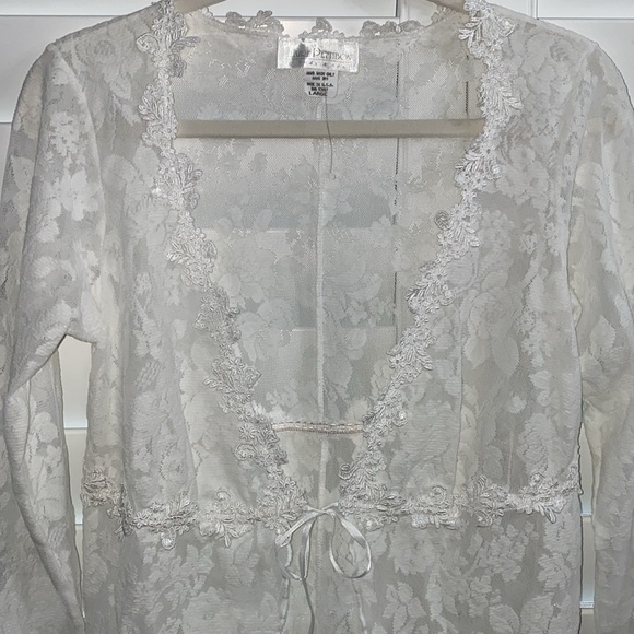 CLAIRE PETTIBONE BLOSSOM 2 size large lace intimates heirloom lingerie Robe - Picture 2 of 14